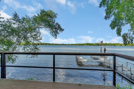 Enjoy the water views from the decking above the boathouse.