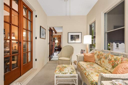The porch also has a door to the living room
