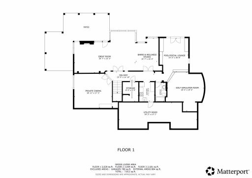 Lower Level Floor Plan & Estimated Square Footage