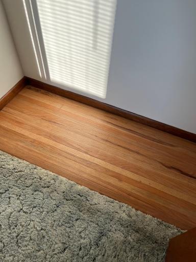 The closet has the hardwood floors exposed in both upper level bedrooms.