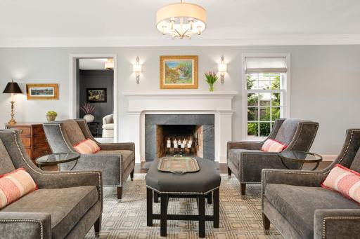 Beautiful full missionary fireplace with soapstone surround
