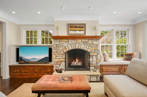 A Rumford design masonry wood burning fireplace is designed to repel heat into the room