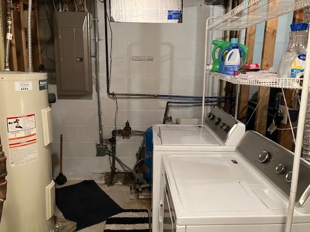 Lower level laundry and utilities. Appliances are Maytag.