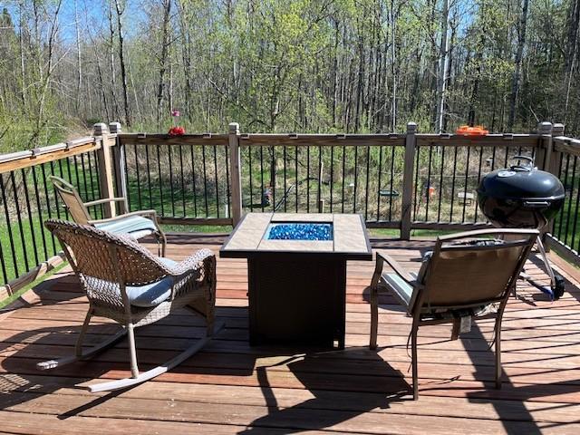 New back deck overlooking the backyard.