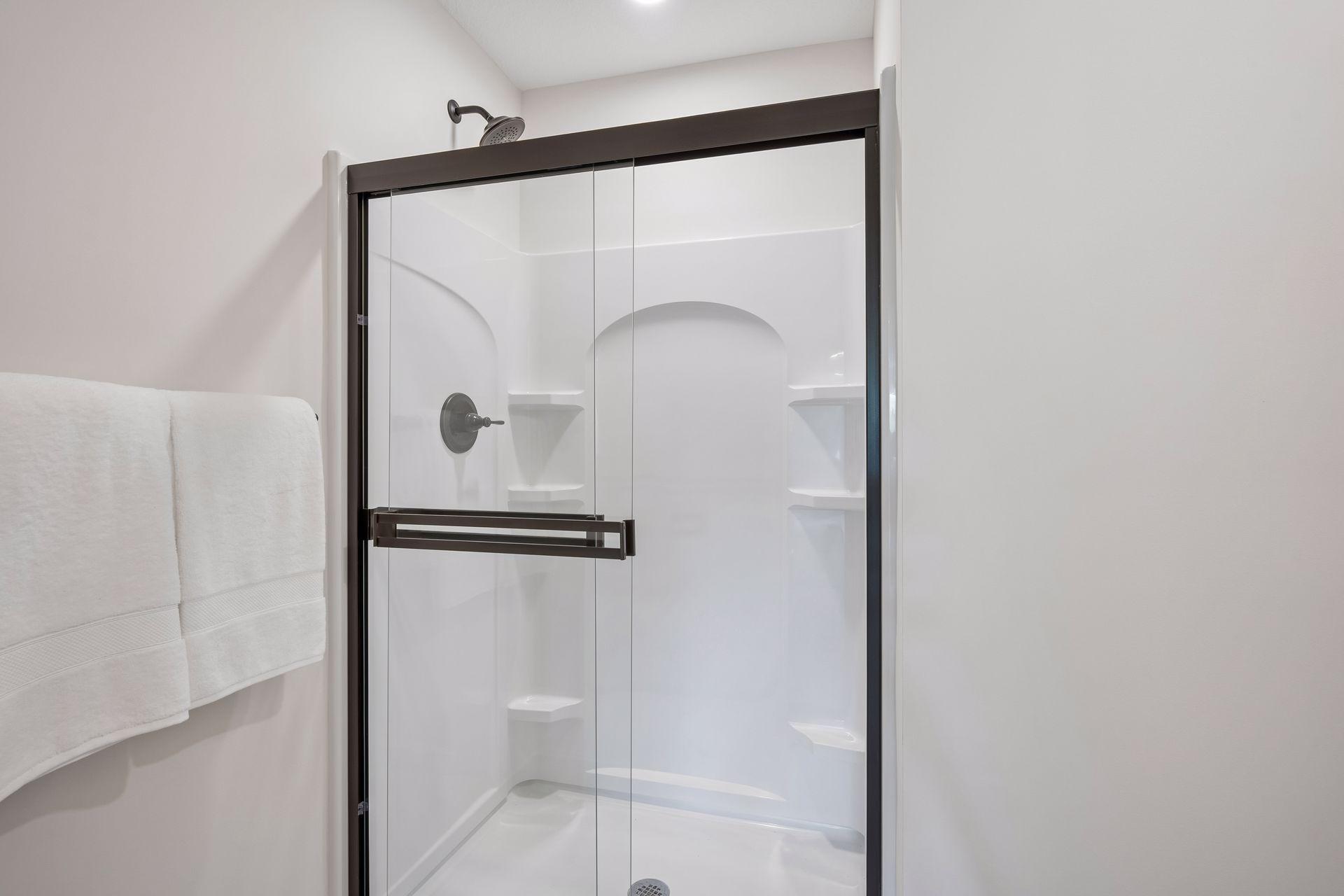 Lower level 3/4 bath with double sink