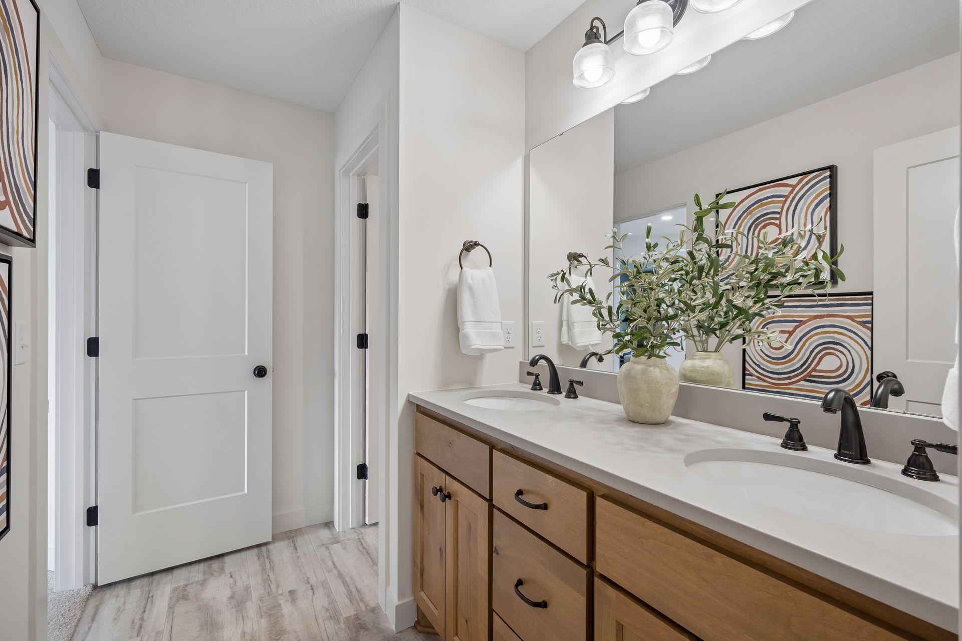 Lower level 3/4 bath with double sink