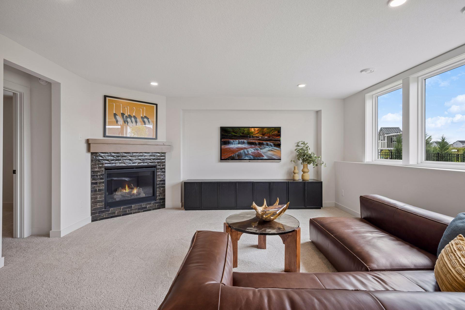 Finished lower level with gas fireplace!