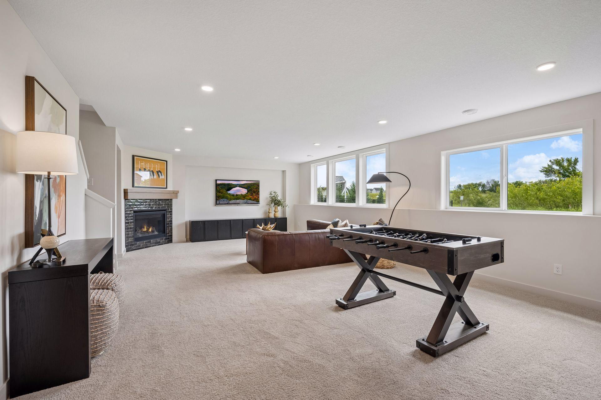 Finished lower level with gas fireplace!