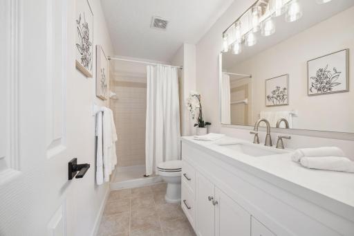 The new vanity offers great counter space.