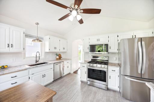 Updated appliances, tons of counter and cabinet space. This kitchen has everything you need.