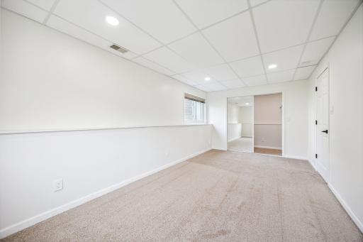 This bedroom features a large walk-in closet.