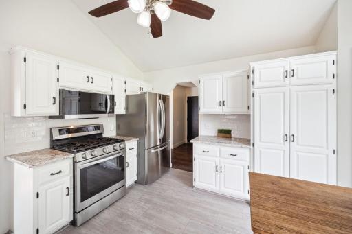 Pantry cabinet and space for a removable island or breakfast nook. Whatever you desire.