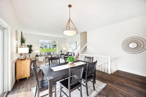 Open flow from dining and living room areas.