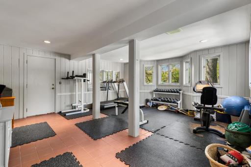 Dedicated exercise room for fitness routines.