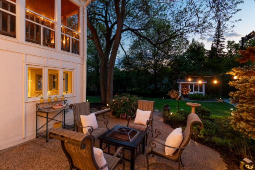 Serene patio with firepit â perfect for evenings under the stars and making sâmores.