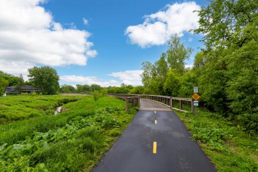 Take a stroll to Caribou Coffee across the bridge