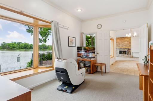 Flex room off the primary bedroom with gorgeous lake views