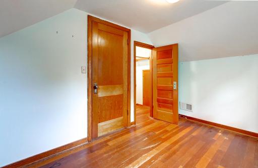 Two bedrooms upstairs, nice paneled doors.