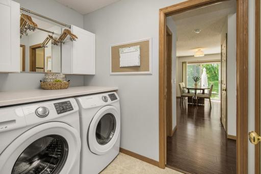 Laundry on main floor. Samsung washer & dryer-2019. Mudroom closet on right has pass-through to front entry closet.