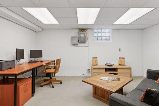 Space for a home office, exercise room and storage in lower level