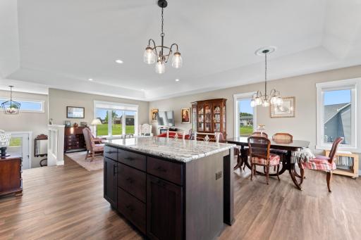 Kitchen Looking into Dining Area and Living Room