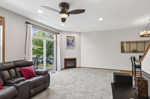 Enjoy our cold Minnesota winters by the cozy gas fireplace. If you're wanting a little extra warmth without turning up the thermostat simply flip the switch to turn the fireplace on.