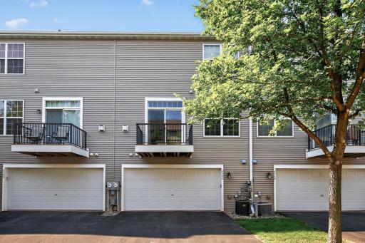 The two-car garage is in the back of the home and offers fantastic storage space with durable built-in hanging shelves allowing additional storage space with out taking up space for vehicles.