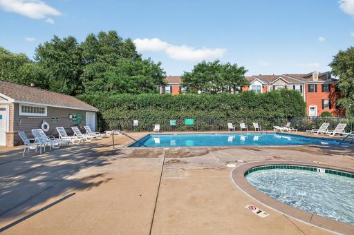 Enjoy the community shared in-ground pool on a warm summer day. The separate kiddie pool is just one foot deep, perfect for the younger kids. The pool and playground are a short walk from the home.
