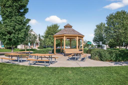 Enjoy gathering with friends and neighbors at the shared gazebo.