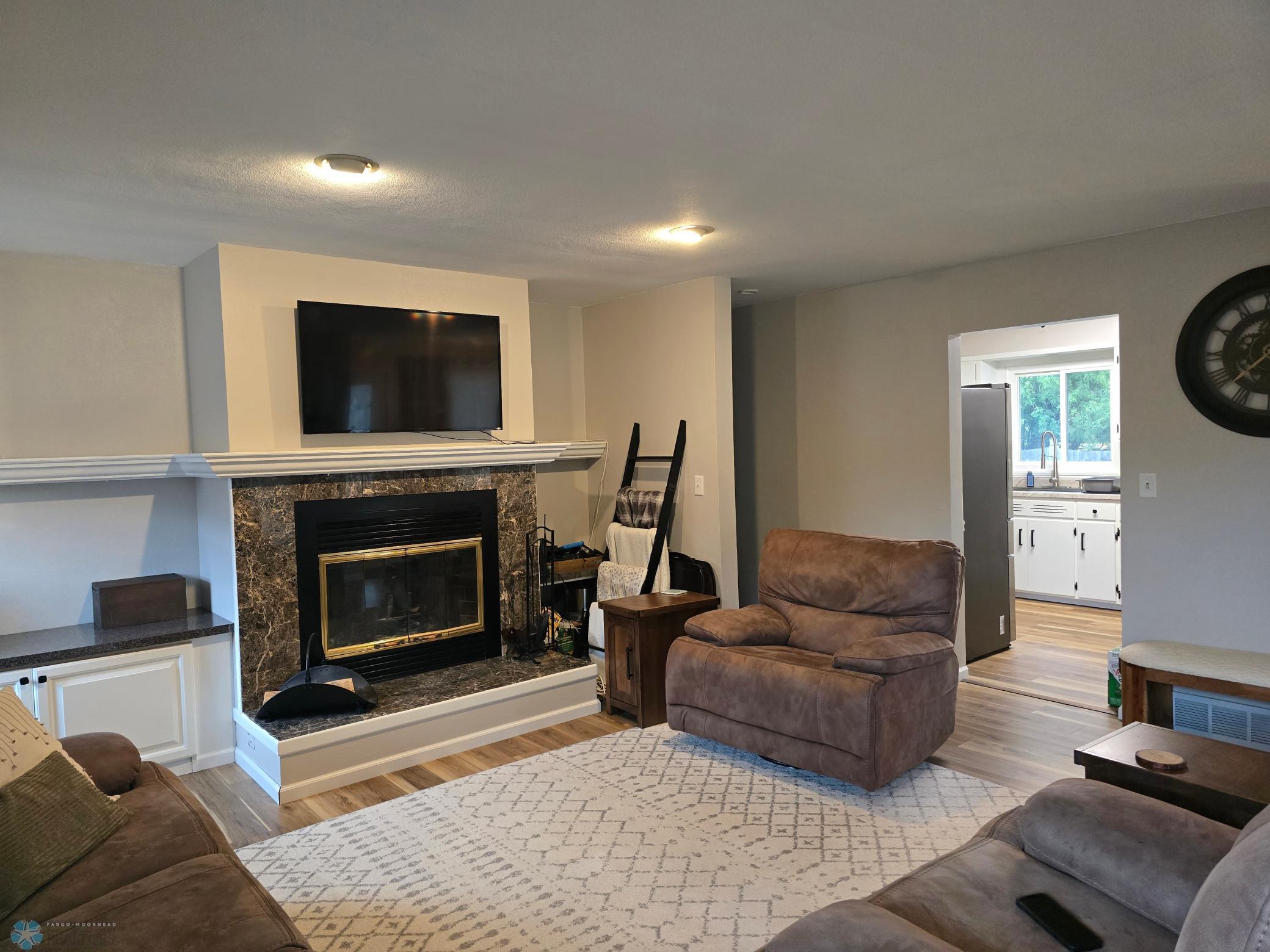 Wood burning fireplace