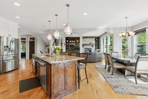 Kitchen island, built-in dishwasher and drawer microwave