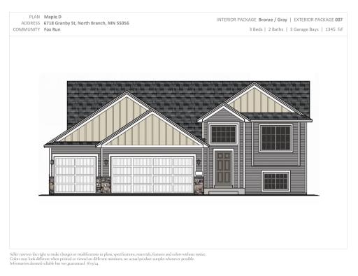 6718 Granby - Exterior Rendering. Photos and renderings may not depict actual plan, materials, & finishes, these may vary. All measurements are approximate.