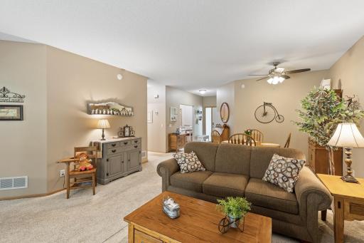 Open floorplan with additional dining room attached to the living room