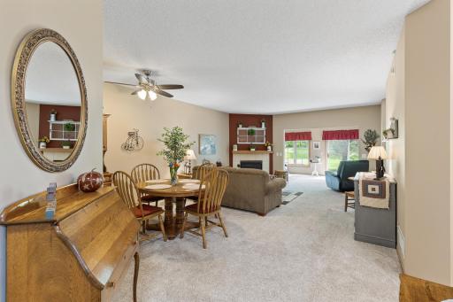 Open floorplan with additional dining room attached to the living room