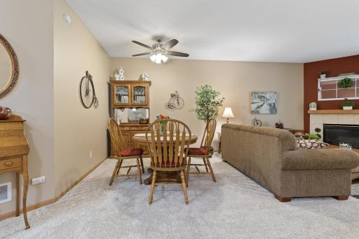 Open floorplan with additional dining room attached to the living room