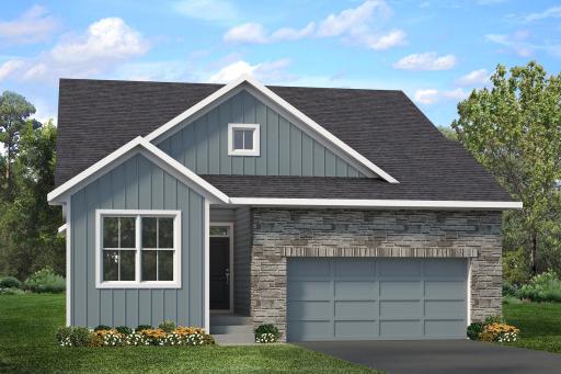 Welcome to the Kendall! All four sides of LP Smartside with stone accent around garage.