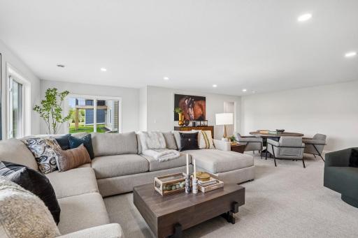 All the fun and games will happen down here in the large family room!!