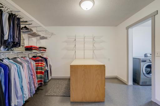 This space connects directly to the main floor laundry area. SO functional and convenient!
