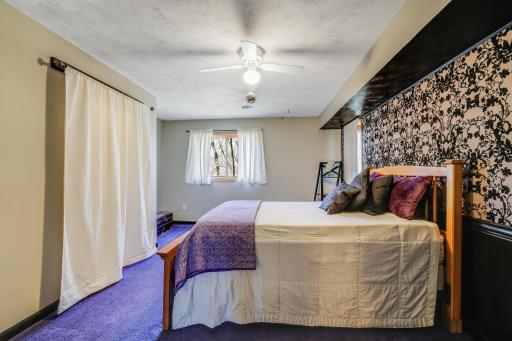 Another view of the first bedroom on the lower level.