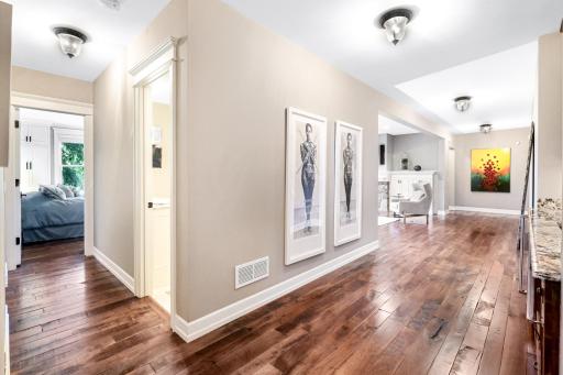 This level steps directly out to the relaxing backyard, and features entertainment areas, private spaces, support areas, upgraded mechanicals and A/V, 9â ceilings, and radiant heated floors.