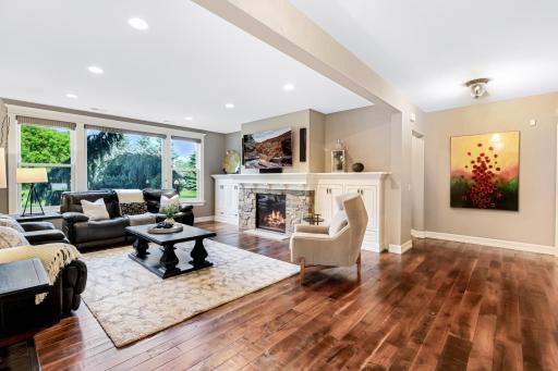 Excellent media space for a large tv above the fireplace.