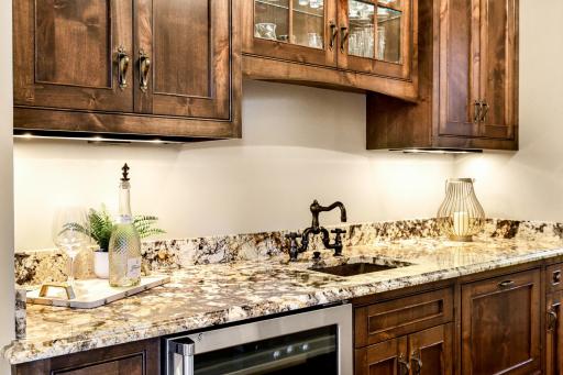 Granite countertops and custom built-ins of course.