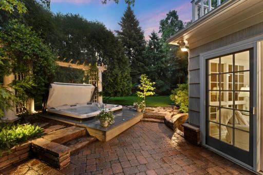 A private new spa is just steps off the sunroom