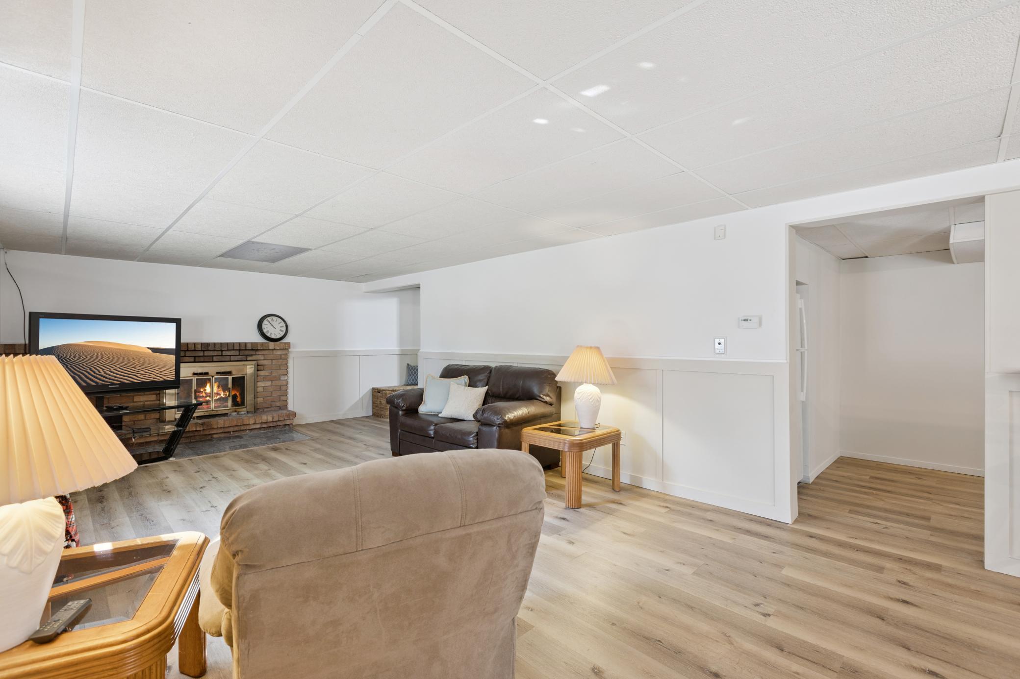 A great room for family movie nights, and watching football, baseball, hockey, basketball games.