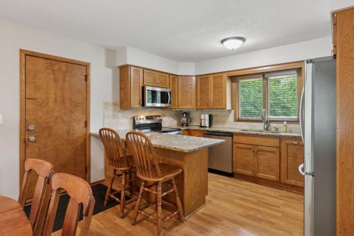 The kitchen underwent a refresh in 2016 with new granite countertops, back splash and removal of a few cabinets.