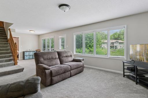 Down stairs you will be delighted with the space! Enjoy a family room, craft area, two additional bedrooms, full bath an huge storage space!