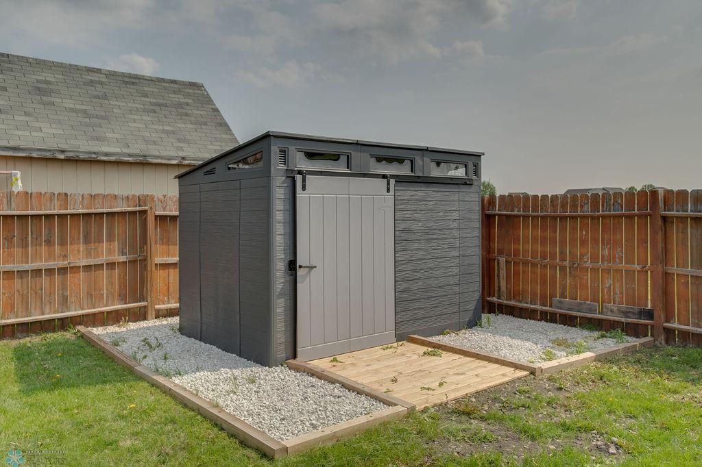 Shed included
