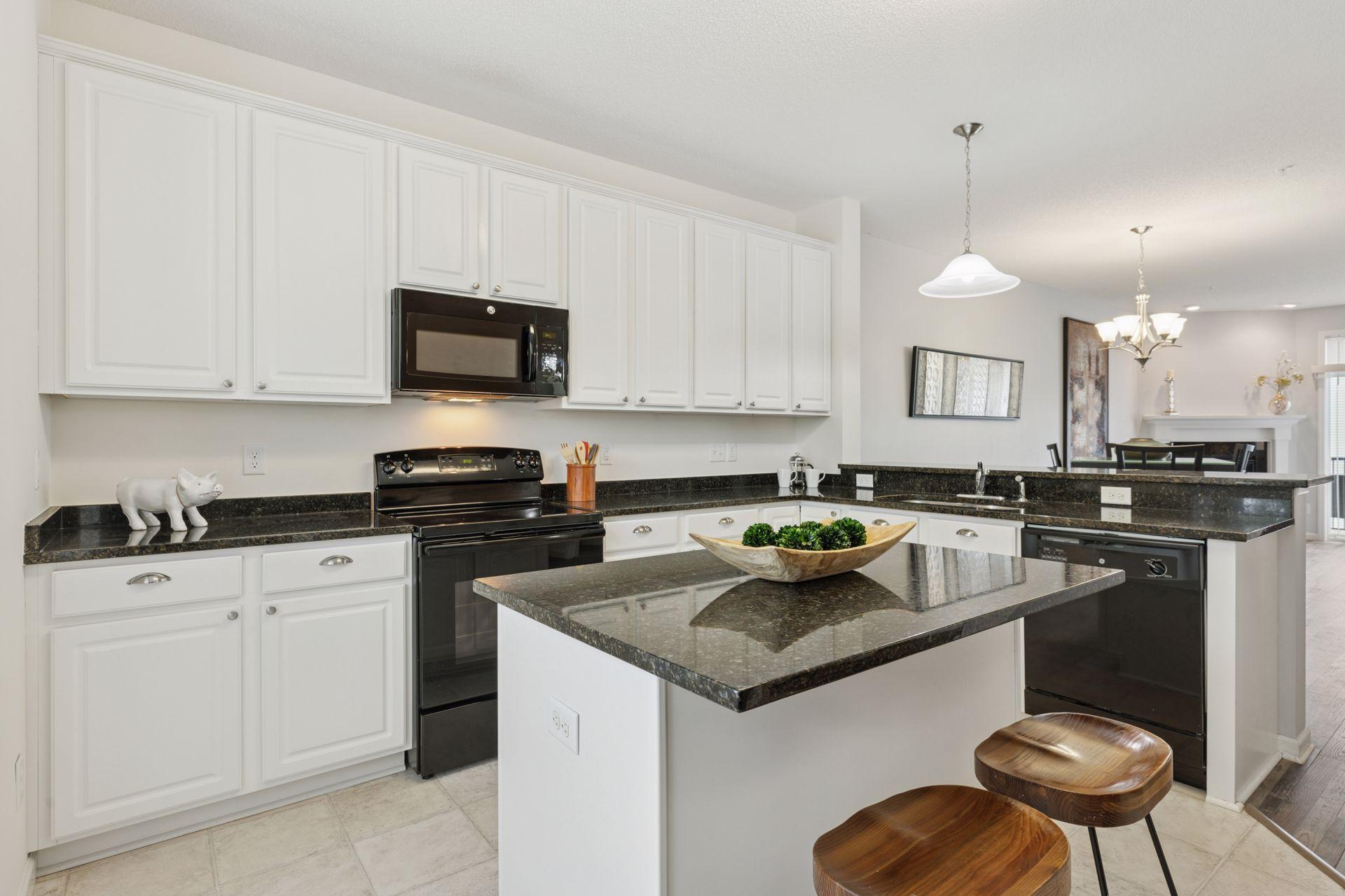 Check out this large, crisp and clean kitchen!