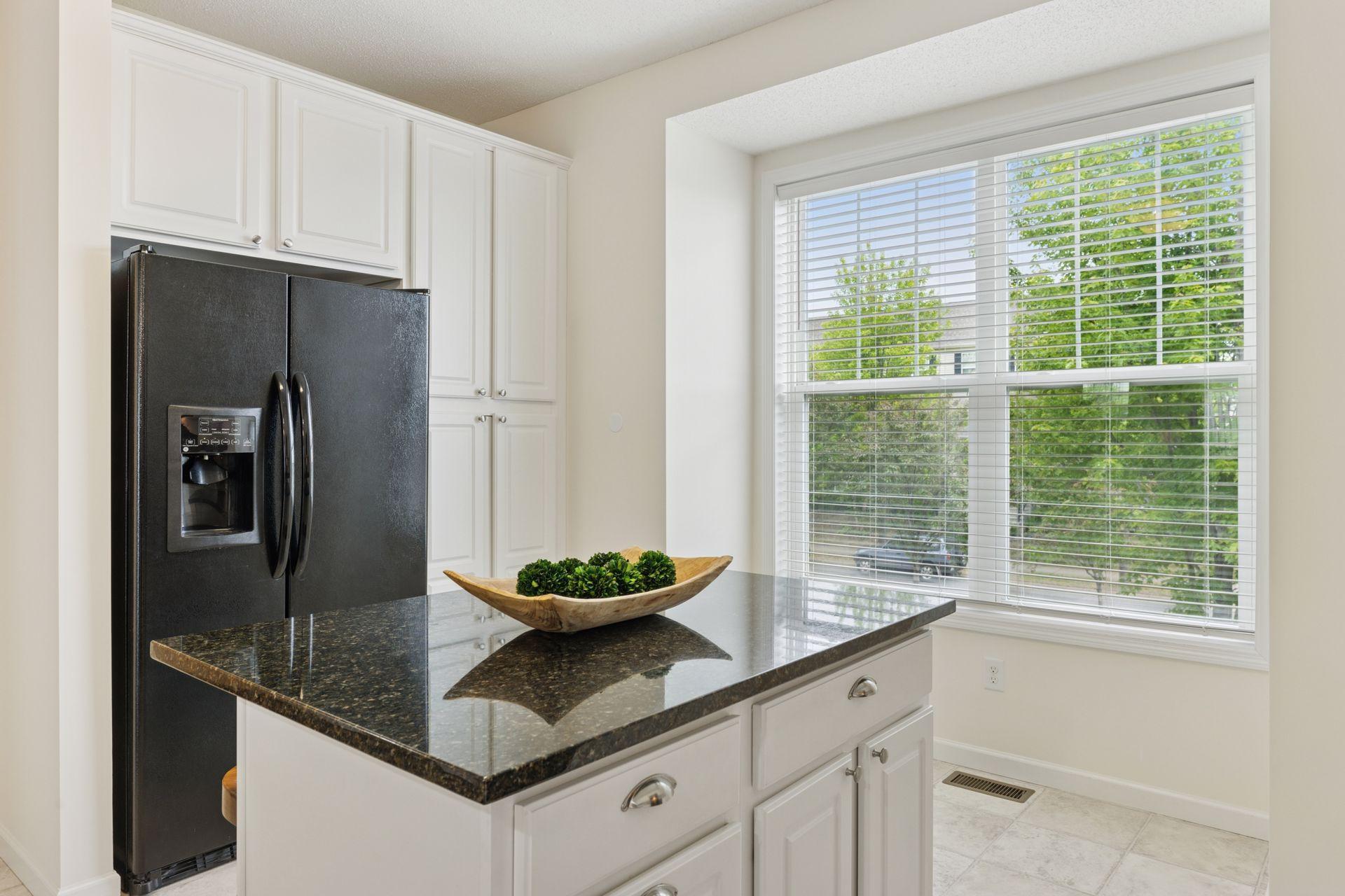 Ample storage and cabinets round out this kitchen.