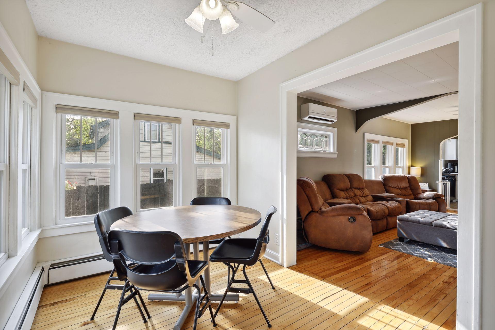 Beautiful hardwood floors space the main level.